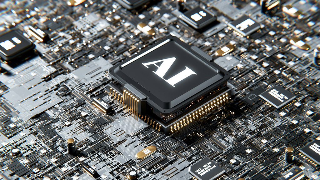 A computer chip with the letters AI on top of it.
